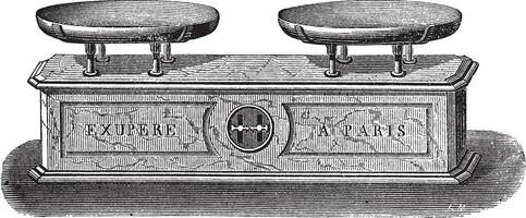 Balance pendulum scale vintage engraving vector