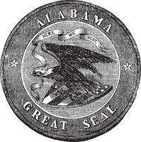 The Great Seal of the State of Alabama vintage engraving. vector