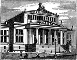 Konzerthaus Berlin or Schauspielhaus Berlin, concert hall, Berlin, Germany, vintage engraving. vector