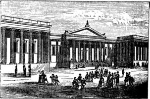 British Museum in London, United Kingdom England, vintage engraving from 1890s vector