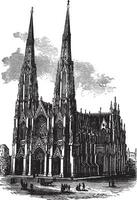 Saint Patrick's Cathedral in Armagh, Ireland, vintage engraved illustration vector