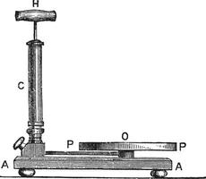 Simple Pneumatic Machine, vintage engraving vector