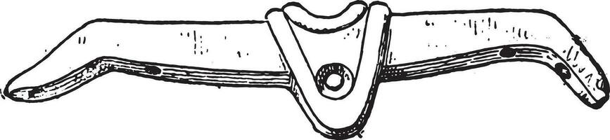 Etruscan yoke, vintage engraving. vector