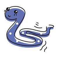 Poisonous Snakes Hand Drawn Icon vector