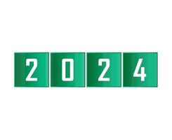 2024 contento nuevo año resumen verde gráfico diseño vector logo símbolo ilustración