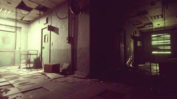 dark inside an abandoned decaying mental hospital photo