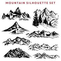 Mountain Silhouette Vector Illustration Set Design