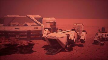 Base and spaceship on Planet Mars photo