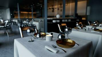 high-end restaurant devoid of customers photo