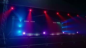 Free stage with lights from lighting devices photo