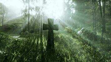 timeworn memorial marking a final resting place in the tropics photo