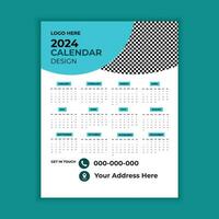 Wall Calendar Template Design vector