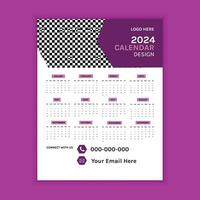 Wall Calendar Template Design vector