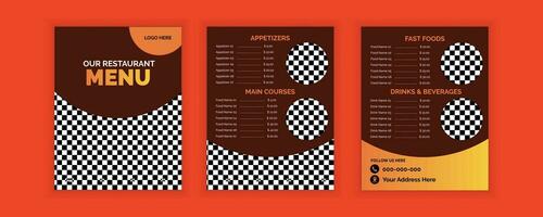 Vector food menu design template