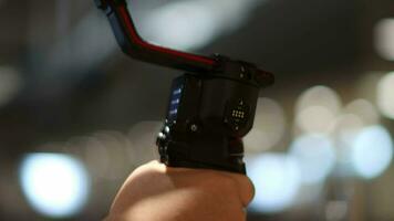 Cameraman holding a gimbal video