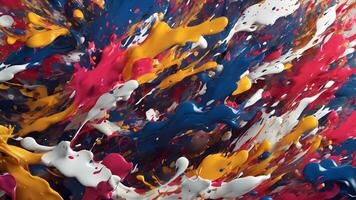 AI generated Design an abstract background with a chaotic arrangement of splatters and brushstrokes, reminiscent of abstract expressionist paintings Opt for bold colors and dynamic strokes for impact photo