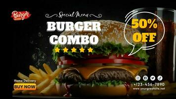 Burger Menu And Promo Set for Twitter template