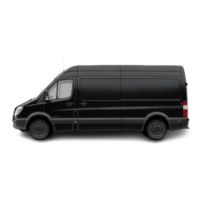 Transport black van on transparent background png