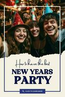 New Years Party Pinterest Graphic template