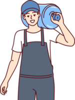 bottiglia di acqua per più fresco su spalla di maschio caricatore consegna potabile acqua per uffici png