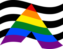 Straight ally pride flag in shape. LGBTQ flag in shape png