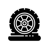 flat tire icon. vector glyph icon for your website, mobile, presentation, and logo design.