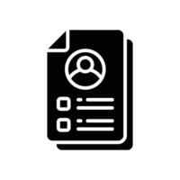 resume icon. vector glyph icon for your website, mobile, presentation, and logo design.