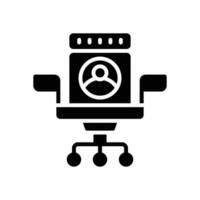 desk chair icon. vector glyph icon for your website, mobile, presentation, and logo design.