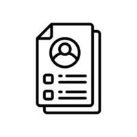 resume icon. vector line icon for your website, mobile, presentation, and logo design.