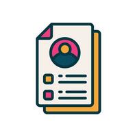 resume icon. vector filled color icon for your website, mobile, presentation, and logo design.