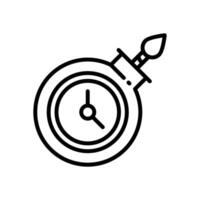 bomb time icon. vector line icon for your website, mobile, presentation, and logo design.
