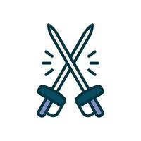 fencing sword icon. vector filled color icon for your website, mobile, presentation, and logo design.