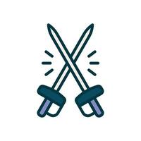 fencing sword icon. vector filled color icon for your website, mobile, presentation, and logo design.