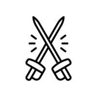 fencing sword icon. vector line icon for your website, mobile, presentation, and logo design.