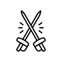 fencing sword icon. vector line icon for your website, mobile, presentation, and logo design.