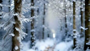 ai generado invierno bosque en el nieve foto