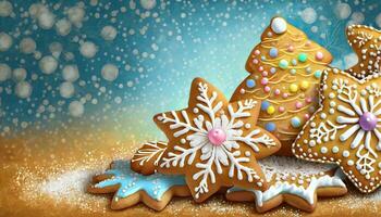 AI generated christmas gingerbread cookies photo