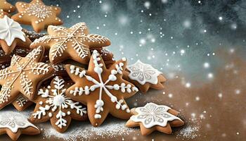AI generated christmas gingerbread cookies photo