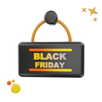 3d rendering Black Friday icon object png