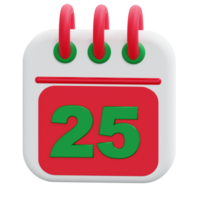 3d Renderização calendário ícone objeto png