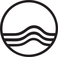 Sea or wave logo in a minimalist style for decoration png