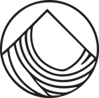 Berg Logo im Tourismus Konzept im minimal Stil zum Dekoration png