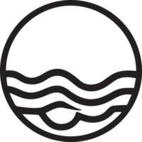 Sea or wave logo in a minimalist style for decoration png