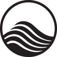 Sea or wave logo in a minimalist style for decoration png