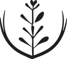 fleur ou feuille logo dans une minimaliste style pour décoration png