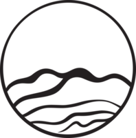 Berg Logo im Tourismus Konzept im minimal Stil zum Dekoration png
