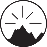 berg logo in toerisme concept in minimaal stijl voor decoratie png