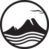 berg logo in toerisme concept in minimaal stijl voor decoratie png