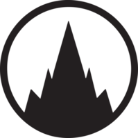 Montagne logo dans tourisme concept dans minimal style pour décoration png