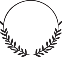 hand- getrokken bloemen krans logo voor decoratie png